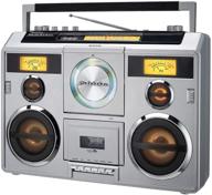 🎵 sound station portable stereo boombox: bluetooth/cd/am-fm/cassette recorder (silver) - the ultimate musical companion logo