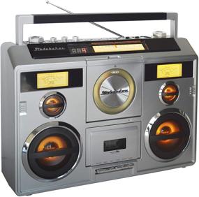 img 1 attached to 🎵 Sound Station Portable Stereo Boombox: Bluetooth/CD/AM-FM/Cassette Recorder (Silver) - The Ultimate Musical Companion