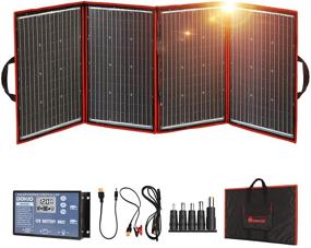 img 4 attached to 🌞 DOKIO 220W Foldable Solar Panel Kit: Lightweight & High-Efficiency Solution for Charging 12V Batteries/Power Stations (AGM LiFePo4) - Ideal for RV, Camping, and Boating with Controller, 2 USB Outputs