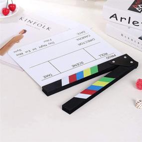 img 2 attached to 🎥 Beron Professional Vintage TV Movie Film Clap Board Slate Cut Prop Director Clapper (Colorful) - Authentic Clapperboard for Filming and Production