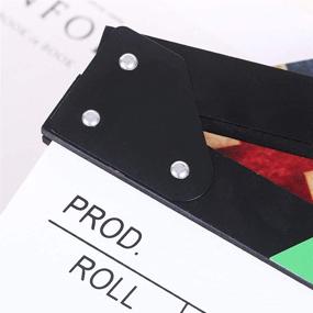 img 3 attached to 🎥 Beron Профессиональная старинная киношная фольга "Плашка" для снятия сцен фильма, режиссерская доска с двумя клапанами (Цветная) - Аутентичная плашка для съёмок и производства