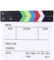 🎥 beron professional vintage tv movie film clap board slate cut prop director clapper (colorful) - authentic clapperboard for filming and production logo