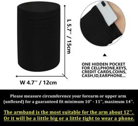 img 1 attached to 📱 Orange+Black 2pcs Small Gym Armband Wristband Sleeve for iPhone 6-12 Pro: Cellphone, Keys, Earphone Holder for Cycling, Jogging, Skating, Trekking, Climbing - Men, Women, Girls, Boys