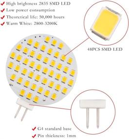 img 2 attached to 💡 Super Bright Warm White 12V-24V LED Light Bulb Pack of 2 - GRV G4 Bi-pin 48-2835 SMD for Camper RV Cabinet Dome Light (AC/DC)