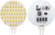 💡 super bright warm white 12v-24v led light bulb pack of 2 - grv g4 bi-pin 48-2835 smd for camper rv cabinet dome light (ac/dc) logo