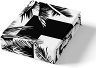 🌴 feelyou full bed sheet set: palm tree print fitted sheet for kids boys bedroom, black & white buffalo check gird bedding set, teens hawaiian tropical style plaid bed cover, soft and cozy logo