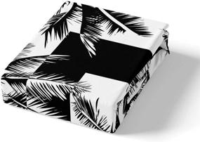 img 2 attached to 🌴 Feelyou Full Bed Sheet Set: Palm Tree Print Fitted Sheet for Kids Boys Bedroom, Black & White Buffalo Check Gird Bedding Set, Teens Hawaiian Tropical Style Plaid Bed Cover, Soft and Cozy