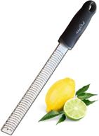 adaptchef citrus lemon zester & cheese grater - versatile stainless steel blade for parmesan, lemon, ginger, garlic, nutmeg, vegetables, fruits - dishwasher safe with protective cover logo