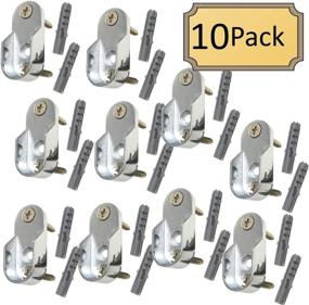 img 3 attached to 👕 Desunia Oval Closet Rod End Supports - Pack of 10 - Screw on Type - 15mm x 30mm - Polished Chrome