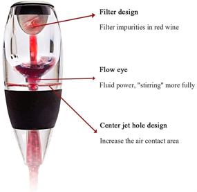 img 3 attached to Elevino Wine Aerator and Decanter Pourer Set with Filter - Enhancing Wine Taste Efficiently (Black)