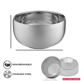 img 3 attached to 🪒 High-Quality Stainless Steel Shaving Bowl for Soap & Cream. Strong Metal Mug for Wet Shaving. Essential Addition to Your Shaving Kit. Double Layer, Smooth Shave, Unbreakable Mug with Heat Insulation