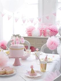 img 2 attached to 🎀 Talking Tables Pink & Gold Party Supplies: Decorations, Pom Poms - Ideal for Baby Shower, Girls' Party, 1st Birthday, Celebrations, and Room Décor