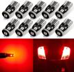 autogine 10pcs error free 194 168 175 2825 w5w t10 led bulbs brilliant red super bright 3030 chipset for interior dome map door courtesy trunk license plate lights logo