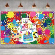 🎨 artist birthday party decorations backdrop art paint party banner supplies for wall photography background logo