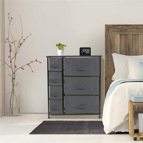 img 1 attached to 🗄️ Sorbus Dresser with Drawers - Versatile Furniture Storage Tower for Bedroom, Hallway, Closet & Office Organization - Durable Steel Frame, Wooden Top, Convenient Easy-Pull Fabric Bins (Black/Charcoal)