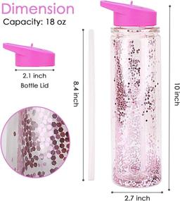 img 2 attached to Glitter Girls Water Bottle for Kids - BPA Free, Double Insulated, 18 oz Purple Bottle with Straw - Ideal for Sports, Fitness, Bicycle, Hiking - Hot or Cold Beverages On the Go!