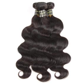 img 1 attached to 💇 Fastyle Hair Brazilian Body Wave Virgin Hair Extensions - 3 Bundles of Unprocessed 10A Virgin Human Hair in Natural Color (10 12 14 inch)