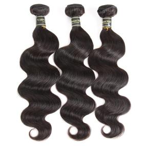 img 3 attached to 💇 Fastyle Hair Brazilian Body Wave Virgin Hair Extensions - 3 Bundles of Unprocessed 10A Virgin Human Hair in Natural Color (10 12 14 inch)