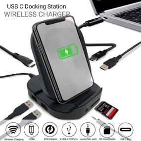 img 1 attached to MediaGear USB C Travel Dock with 45W Power Delivery, Wireless Charging, 4K@60HZ HDMI, SD Card Reader, 3X USB 2.0 Ports, Audio/Mic Jack, Thunderbolt 3 Compatibility – Bundle with 65W Adapter and USB-C to C Cable