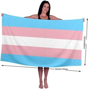 img 3 attached to 🏳️ Oversized Transgender Pride Flag Microfiber Beach Towel - LGBTQ+ Men & Women, Super Absorbent & Quick Dry Bath Towel ideal for Pool, Bathroom, Travel, Sports, and Hotel (52" X 32")