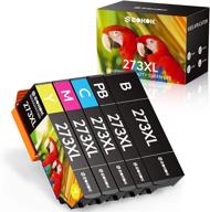 seokok remanufactured ink cartridge replacement epson 273 273xl t273 t273xl - 5-pack for xp-520 xp-600 xp-610 xp-620 xp-800 xp-810 xp-820 printer - color combo pack - epson ink 273xl logo