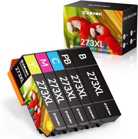 img 4 attached to SEOKOK Remanufactured Ink Cartridge Replacement Epson 273 273xl T273 T273XL - 5-Pack for XP-520 XP-600 XP-610 XP-620 XP-800 XP-810 XP-820 Printer - Color Combo Pack - Epson Ink 273xl