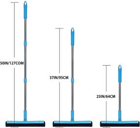 img 2 attached to 🧹 EVA Foam Floor Squeegee with Extra Long 49" Handle - Professional Water Wiper for Garage, Tile, Shower, Hair Cleaning