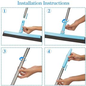 img 1 attached to 🧹 EVA Foam Floor Squeegee with Extra Long 49" Handle - Professional Water Wiper for Garage, Tile, Shower, Hair Cleaning