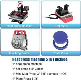 img 3 attached to 👕 Versatile Heat Press Machine: 5-in-1 Industrial Sublimation Combo for Printing T-Shirts, Hats, Caps, Mugs, and Plates