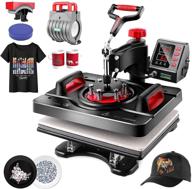 👕 versatile heat press machine: 5-in-1 industrial sublimation combo for printing t-shirts, hats, caps, mugs, and plates logo