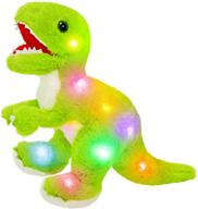 🦖 houwsbaby light up dinosaur stuffed animal led plush toy, 12'', green - glow pillow night light for kids, toddler girls - ideal holiday & birthday gifts logo