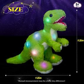 img 3 attached to 🦖 Houwsbaby Light up Dinosaur Stuffed Animal LED Plush Toy, 12'', Green - Glow Pillow Night Light for Kids, Toddler Girls - Ideal Holiday & Birthday Gifts