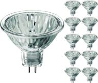 💡 pack of 10 - 20w mr11 light bulb with lens - flood - 12v - gu4 2-pin base - ftd-20 watt - mr11 logo