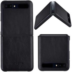 img 4 attached to 📱 KEZiHOME Genuine Leather Samsung Galaxy Z Flip Case/Z Flip 5G Case, Ultra Thin Slim Protective Phone Cover for Samsung Z Flip, Minimalist & Durable Design (Black)