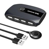 🔁 usb переключатель для 2 компьютеров, совместное использование 4 usb-устройств - usb 2.0 периферийный переключатель для мыши, клавиатуры, сканера, принтера, пк с 1 продлителем и 2-метровым usb-кабелем логотип