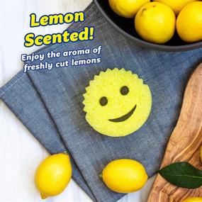 img 3 attached to 🍋 Scrubby Fresh Lemon Scented Scrub Daddy Sponge - Scratch-Free Dish and Home Scrubber, Odor Resistant, Softens in Warm Water, Toughens in Cold, Deep Cleaning Power, Dishwasher Safe, Multi-use, 2 Pack