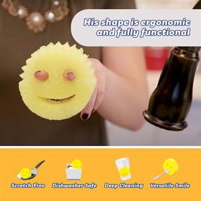 img 2 attached to 🍋 Scrubby Fresh Lemon Scented Scrub Daddy Sponge - Scratch-Free Dish and Home Scrubber, Odor Resistant, Softens in Warm Water, Toughens in Cold, Deep Cleaning Power, Dishwasher Safe, Multi-use, 2 Pack