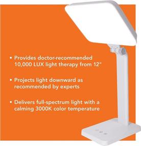 img 2 attached to 🌞 TheraLite Aura Light Therapy Lamp - 10,000 LUX LED Lamp - Sunlight Mood Light for Energy Boost and Sunlight Deprivation Relief, White, 1 Count (Pack of 1)