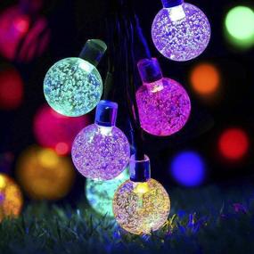 img 4 attached to 🌞 Solar String Lights Outdoor: 100 LED 40ft Fairy Lights, 8 Modes, Waterproof for Garden Wedding Party Decor - Multicolor