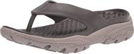 skechers usa mens flip flop taupe men's shoes logo