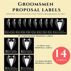 img 3 attached to Groomsman Stickers Groomsmen Proposal Engagement