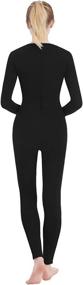 img 3 attached to 👖 Suprnowa Unisex Crew Neck Full Body Unitard - Long Sleeve, Footed/Footless Options, Made from Stretchy Spandex