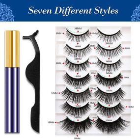 img 1 attached to 👁️ Bluwtpoclan Magnetic Eyelashes with Eyeliner Kit - 7-Pairs Reusable Magnetic Lashes for a Waterproof & Natural Look, Includes Lash Tweezers