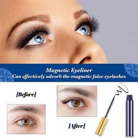 img 3 attached to 👁️ Bluwtpoclan Magnetic Eyelashes with Eyeliner Kit - 7-Pairs Reusable Magnetic Lashes for a Waterproof & Natural Look, Includes Lash Tweezers
