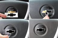 🚗 enhanced visibility steering wheel bowtie overlay decal - fits 2007-2013 silverado - (color: gloss black) logo