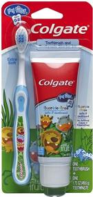 img 3 attached to Зубная паста Colgate для детей с фторидом и зубной щеткой для ухода за полостью рта