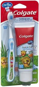 img 2 attached to Зубная паста Colgate для детей с фторидом и зубной щеткой для ухода за полостью рта