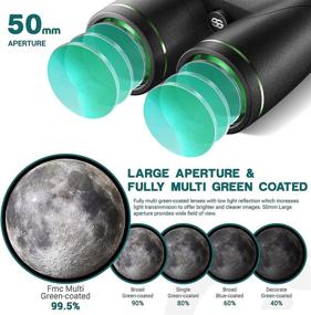 img 3 attached to 🔭 ESSLNB 12X50 Waterproof Binoculars with Phone Adapter - BAK4 Green Film FMC, 22mm Large Eyepiece, Compact Design - Ideal for Hunting and Bird Watching