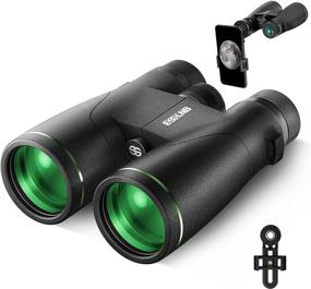 img 4 attached to 🔭 ESSLNB 12X50 Waterproof Binoculars with Phone Adapter - BAK4 Green Film FMC, 22mm Large Eyepiece, Compact Design - Ideal for Hunting and Bird Watching