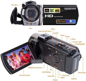 img 3 attached to 📷 Full HD 1080P 15FPS 24MP 3.0 Inch 270 Degree Rotation LCD 16X Digital Zoom Camcorder for YouTube Vlogging with 2 Batteries (Model 604S)